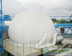 山東太陽紙業(yè)300立方雙膜氣柜工程